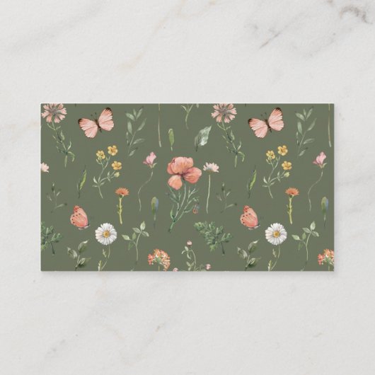 ワイルドフラワーおむつラッフルチケット エンクロージャーカード (裏面)