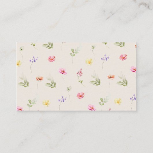 ワイルドフラワーおむつラッフルチケット エンクロージャーカード (裏面)