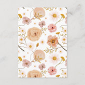 ワイルドフラワーおむつラッフルチケット、ボヘミアンシャワー エンクロージャーカード (裏面)