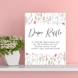 ワイルドフラワーおむつラッフルドロップオフベビーシャワー ポスター