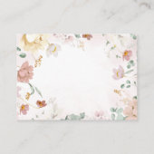 ワイルドフラワーおむつラッフルベビーシャワーカード エンクロージャーカード (裏面)