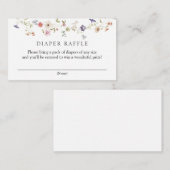 ワイルドフラワーおむつラッフルベビーシャワー エンクロージャーカード (正面/裏面)