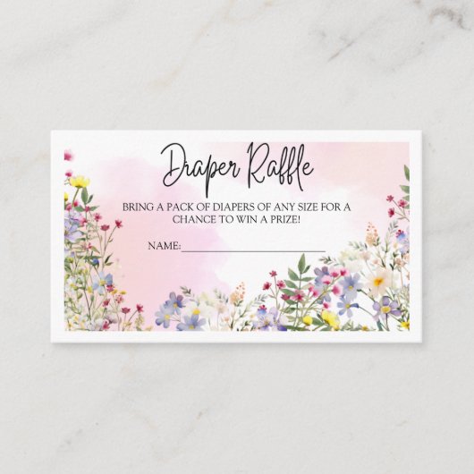 ワイルドフラワーおむつラッフル囲いカード エンクロージャーカード (正面)