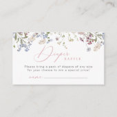 ワイルドフラワーおむつラッフル挿入リクエストガールピンク エンクロージャーカード (正面)