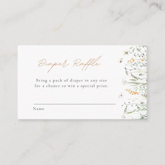 ワイルドフラワーおむつラッフル エンクロージャーカード (正面)