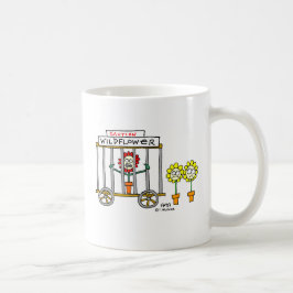 ワイルドフラワーおもしろいカートゥーンガーデナーノベルティマグ コーヒーマグカップ