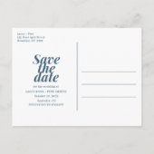 ワイルドフラワーおもしろいフリーケーキ結婚式の日付を保存 案内ポストカード (裏面)