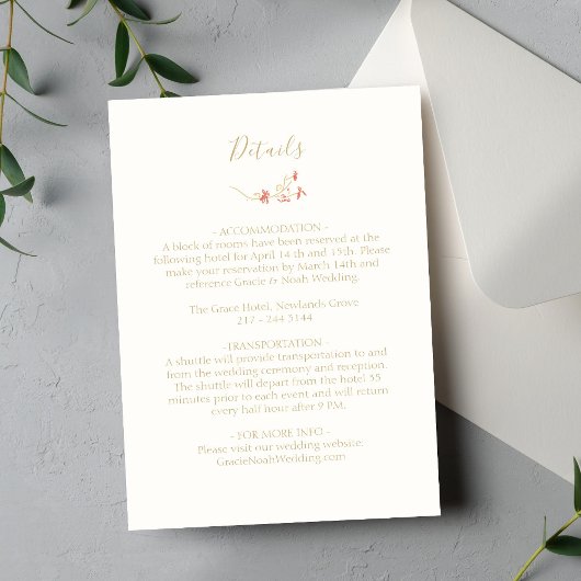 ワイルドフラワーお洒落とアイボリーの結婚詳細