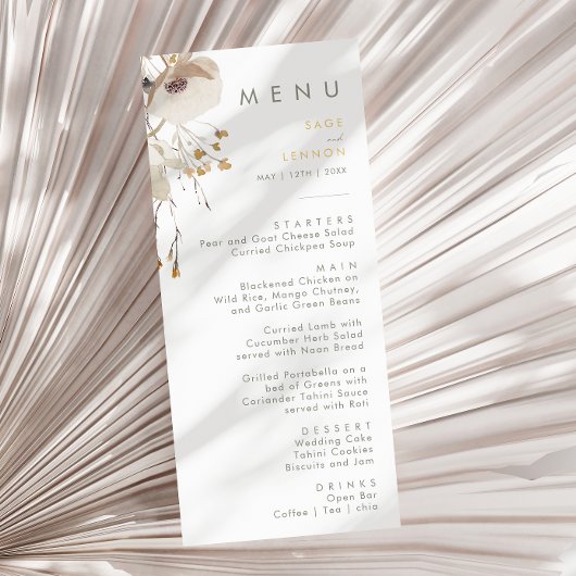 ワイルドフラワーお洒落のディナー結婚メニュー メニュー