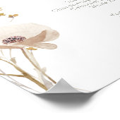 ワイルドフラワーお洒落のドリンク結婚メニューの看板 ポスター (角)