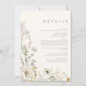 ワイルドフラワーお洒落の牧草地のセージ緑すべて1つ 招待状 (裏面)