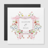 ワイルドフラワーお洒落の結婚式の日付を保存 (正面/裏面)