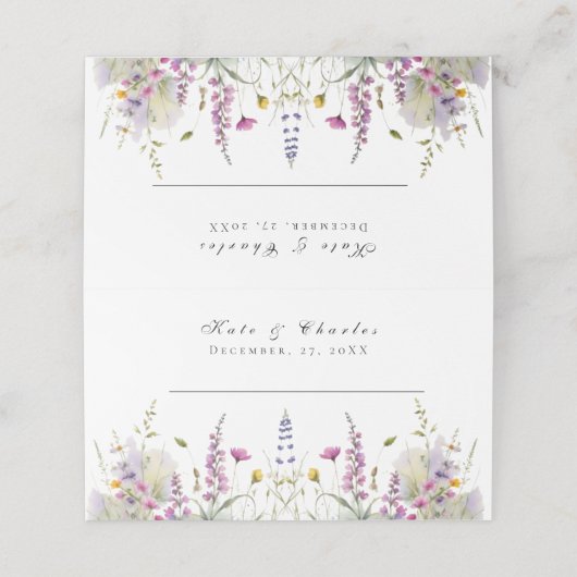 ワイルドフラワーお洒落の草原 プレイスカード (外部開封)