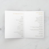 ワイルドフラワーお洒落アイボリー折り畳み結婚式 プログラム (内部)