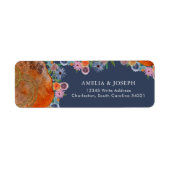 ワイルドフラワーお洒落ウェディングRSVP差出人住所 ラベル (正面)