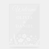 ワイルドフラワーお洒落ウェルカムボード アクリルサイン (正面)