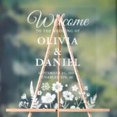 ワイルドフラワーお洒落ウェルカムボード アクリルサイン (ニュートラル)