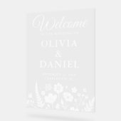 ワイルドフラワーお洒落ウェルカムボード アクリルサイン (傾斜)