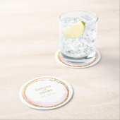 ワイルドフラワーお洒落ウォーター色のデザイン結婚ズ ラウンドペーパーコースター (インサイチュ)