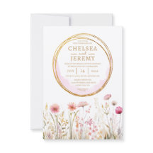 ワイルドフラワーお洒落ウォーター色のデザイン結婚ズ