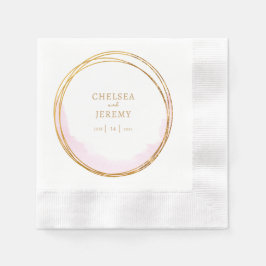 ワイルドフラワーお洒落ウォーター色のデザイン結婚ズ 縁ありカクテルナプキン