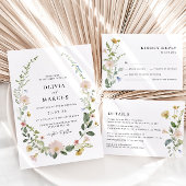 ワイルドフラワーお洒落エレガントウェディング招待状 招待状