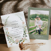 ワイルドフラワーお洒落エレガントウェディング招待状 招待状