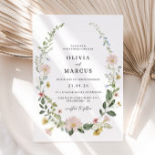 ワイルドフラワーお洒落エレガントウェディング招待状 招待状