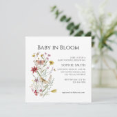 ワイルドフラワーお洒落ガーデンベビーイン開花 招待状 (スタンド正面)
