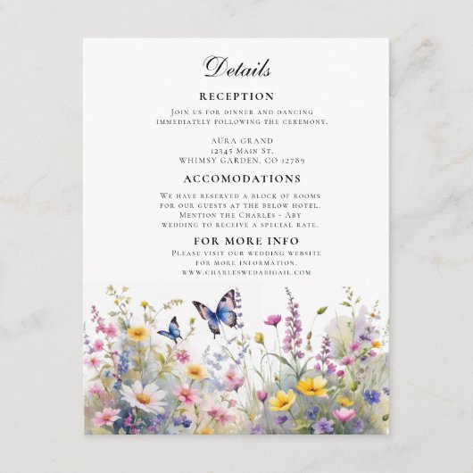 ワイルドフラワーお洒落ズメドウズ詳細 エンクロージャーカード (正面)