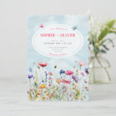 ワイルドフラワーお洒落ズ結婚式招待状 招待状 (スタンド正面)