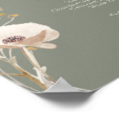 ワイルドフラワーお洒落セージのドリンク結婚メニュー ポスター (角)