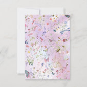 ワイルドフラワーお洒落ピンクフラットサンキューカード サンキューカード (裏面)