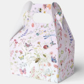 ワイルドフラワーお洒落ピンク結婚式の引き出物ボックス フェイバーボックス (裏面)