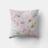 ワイルドフラワーお洒落ピンク装飾用クッション形見 クッション (裏面)