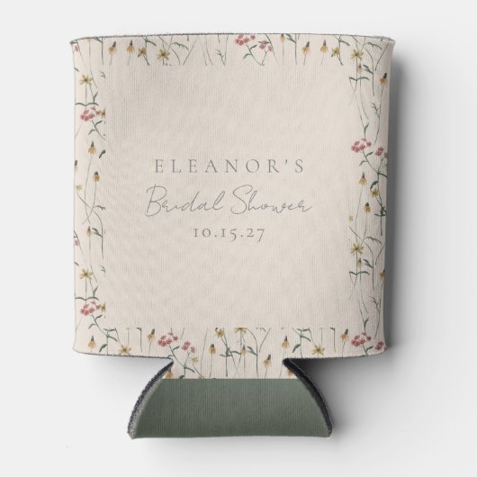 ワイルドフラワーお洒落フローラカスタムブライダルシャワー 缶クーラー (正面)