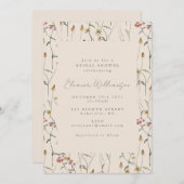 ワイルドフラワーお洒落フローラボホブライダルシャワー 招待状 (正面/裏面)