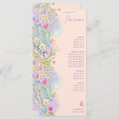 ワイルドフラワーお洒落フローラ庭園の結婚式シャワー メニュー (正面/裏面)