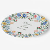 ワイルドフラワーお洒落フローラ庭園の結婚式 ペーパープレート (アングル)