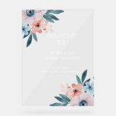 ワイルドフラワーお洒落ブライダルシャワーへようこそ アクリルサイン (正面)