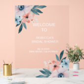 ワイルドフラワーお洒落ブライダルシャワーへようこそ アクリルサイン (ウェディング)