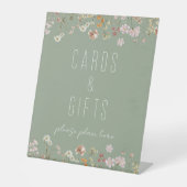 ワイルドフラワーお洒落ブライダルシャワーカードギフト 台座サイン (正面)