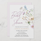 ワイルドフラワーお洒落ブライダルシャワー 招待状 (正面/裏面)