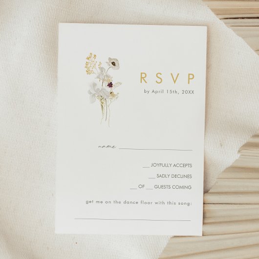 ワイルドフラワーお洒落ブーケの曲のリクエスト 出欠カード