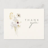 ワイルドフラワーお洒落ブーケ |アイボリーありがとう ポストカード (正面)