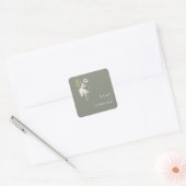 ワイルドフラワーお洒落ブーケ | Sage Green Envelope スクエアシール (封筒)