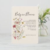 ワイルドフラワーお洒落ベビーイン開花招待状 招待状 (スタンド正面)