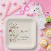 ワイルドフラワーお洒落ベビーイン開花歓迎 ペーパープレート (パーティー)