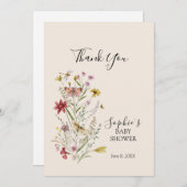 ワイルドフラワーお洒落ベビーイン開花 サンキューカード (正面/裏面)