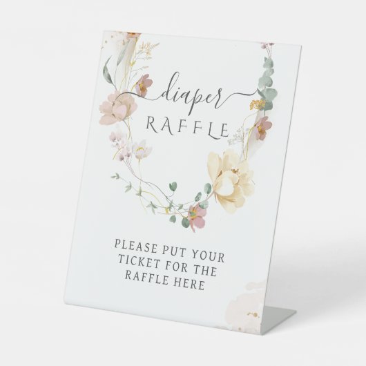 ワイルドフラワーお洒落ベビーエレガントシャワーおむつ 台座サイン (正面)